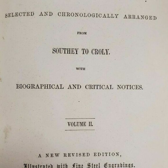 1854 Original Print Robert Southey The Works Of The British Poets Volume II book - Picture 9 of 12